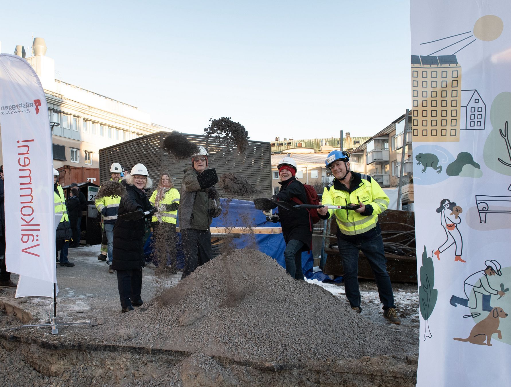 Första spadtaget för 29 lägenheter i centrala Umeå  